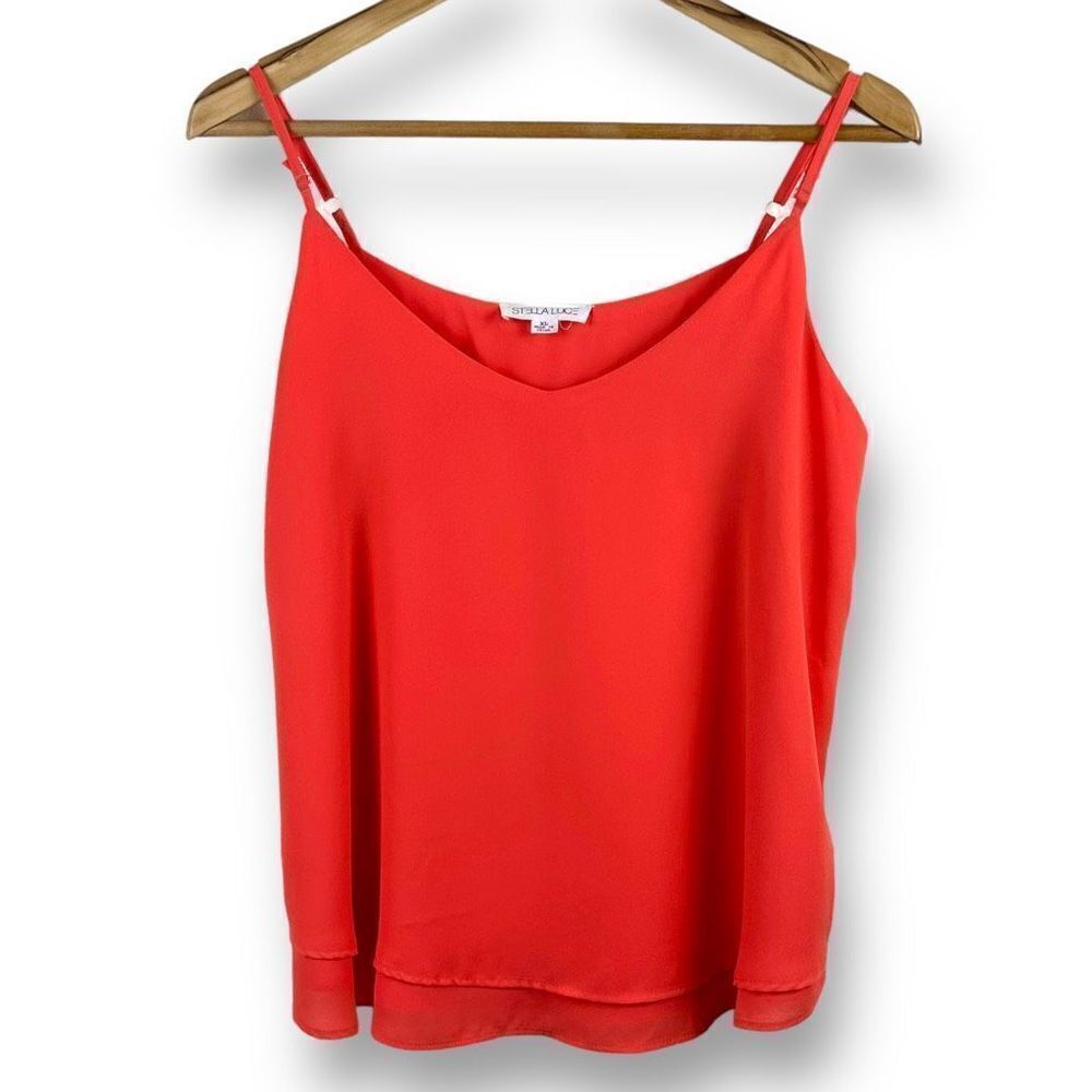 Stella Luce coral layered look camisole size XL